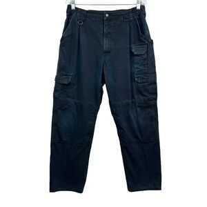 5.11 Tactical Mens Pro Cargo Pants Elastic Stretch Waist Zip Fly Navy Size 34x31